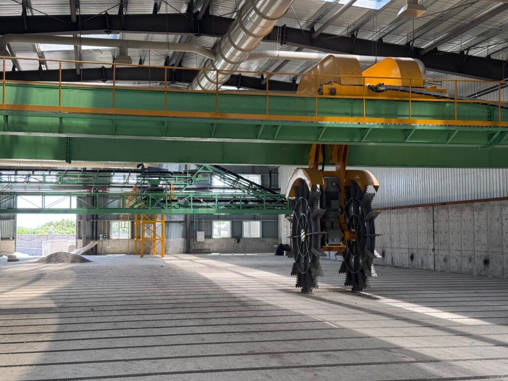 Equipment installation at a cattle manure resource recovery project in Shenyang, China